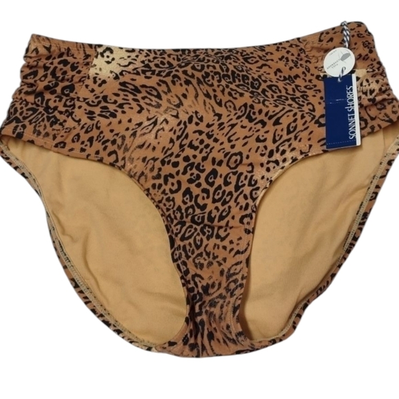 Sonnet Shores Animal Print High-rise Full Coverage Bikini Bottom Size 12 NWT - Picture 5 of 8